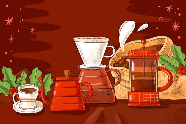 Vector antecedentes para la celebración del día internacional del café.