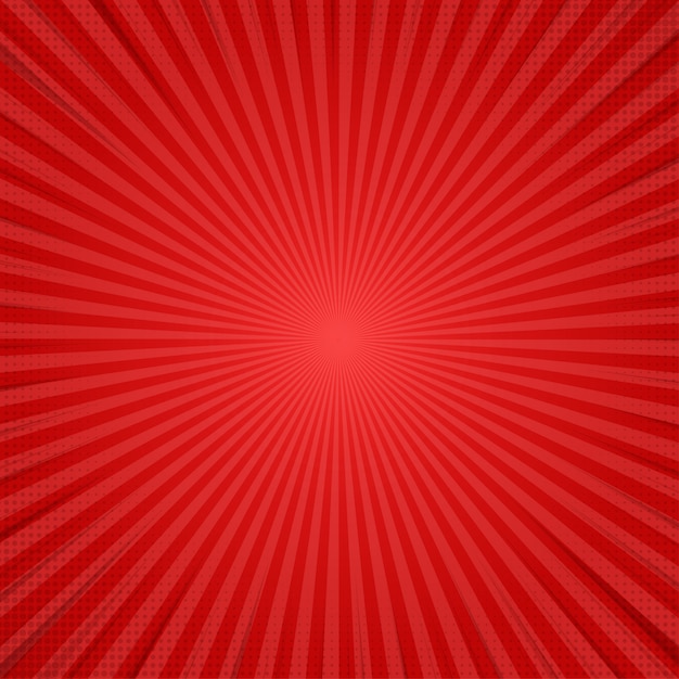 Vector antecedentes cómicos abstractos rojos de la luz del sol de la historieta.