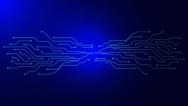 Antecedentes del concepto de placa de circuito electrónico. conexión de chipset de computadora. Ilustración de acciones vectoriales.