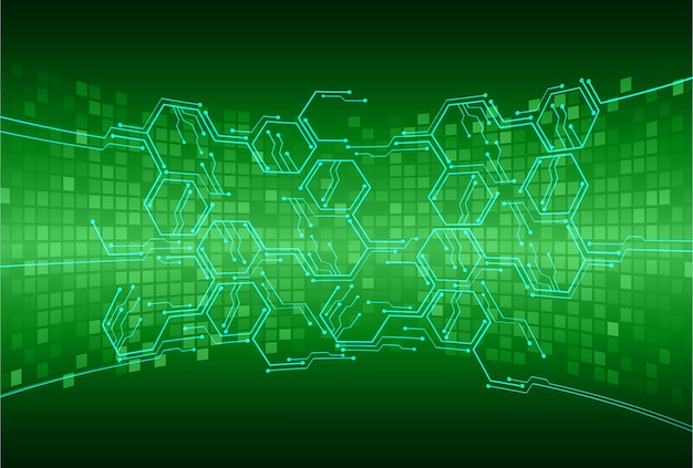 Antecedentes del concepto de tecnología futura del circuito cibernético verde
