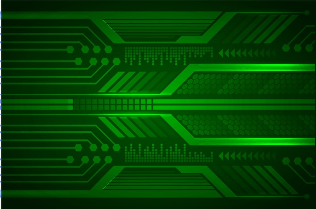 Antecedentes del concepto de tecnología futura del circuito cibernético verde