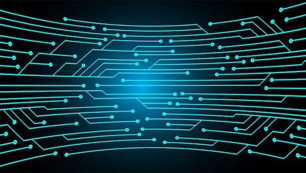 Antecedentes del concepto de tecnología del futuro del cibercircuito azul