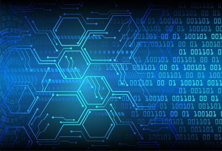 Vector antecedentes del concepto de tecnología del futuro del cibercircuito azul