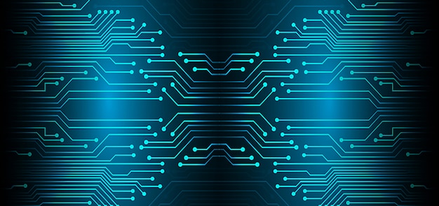 Antecedentes del concepto de tecnología del futuro del cibercircuito azul