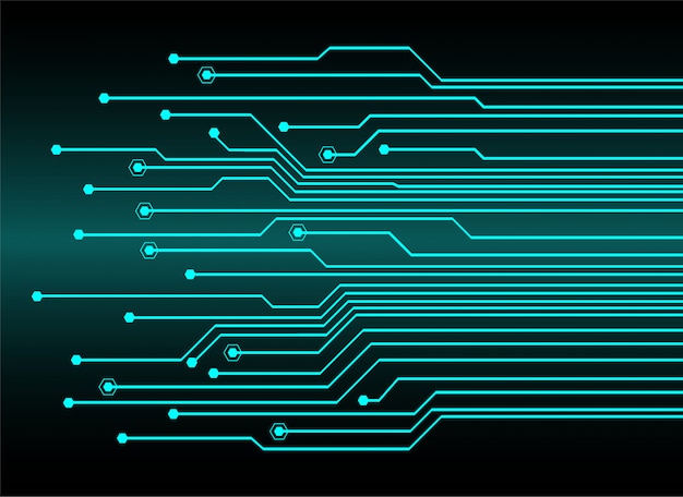Antecedentes del concepto de tecnología del futuro del cibercircuito azul