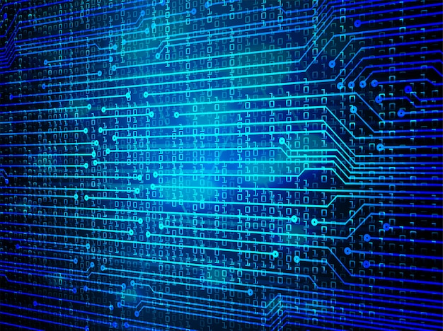 Antecedentes del concepto de tecnología del futuro del cibercircuito azul