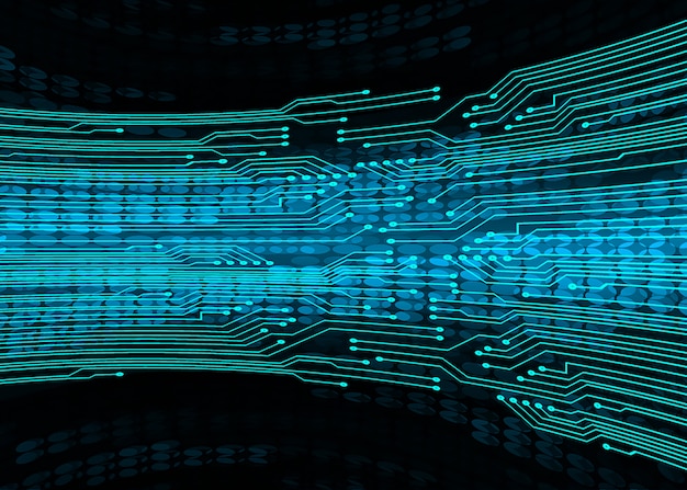 Antecedentes del concepto de tecnología del futuro del cibercircuito azul