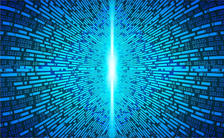 Vector antecedentes del concepto de tecnología del futuro del cibercircuito azul