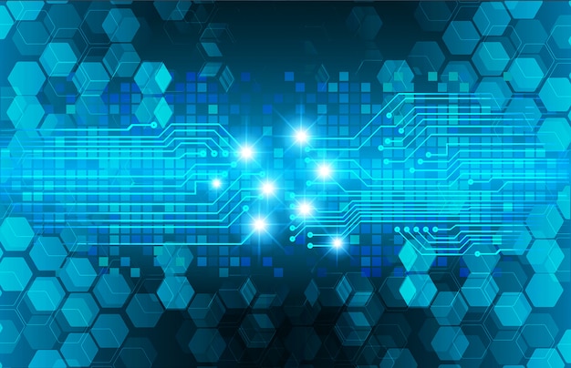Antecedentes del concepto de tecnología del futuro del cibercircuito azul