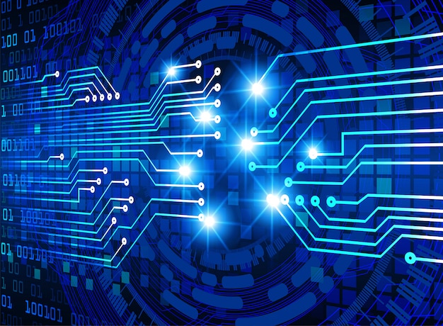 Antecedentes del concepto de tecnología del futuro del cibercircuito azul