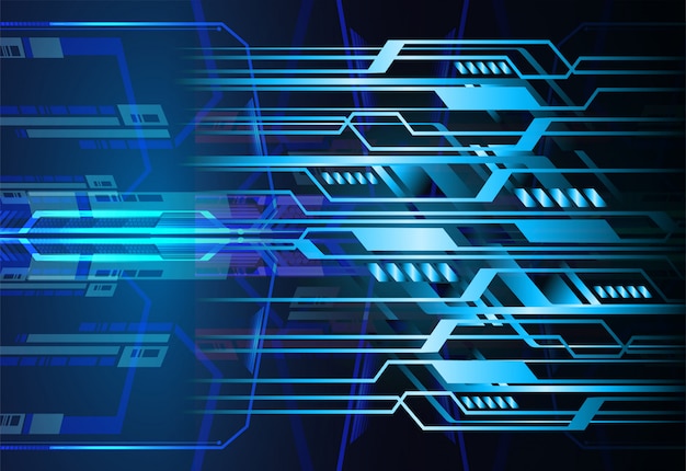 Antecedentes del concepto de tecnología del futuro del cibercircuito azul