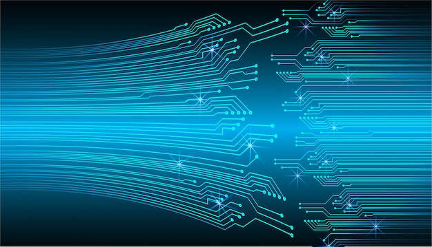 Antecedentes del concepto de tecnología del futuro del cibercircuito azul