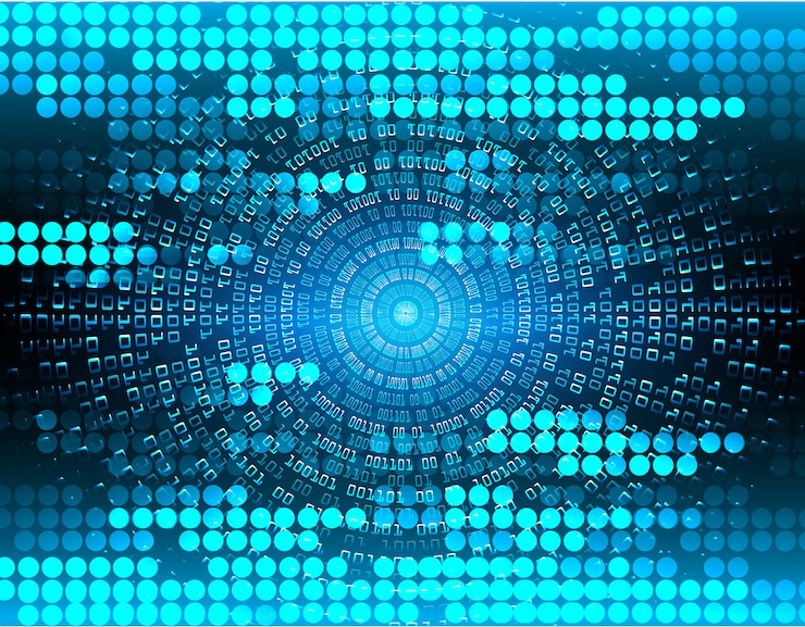 Vector antecedentes del concepto de tecnología del futuro del cibercircuito azul