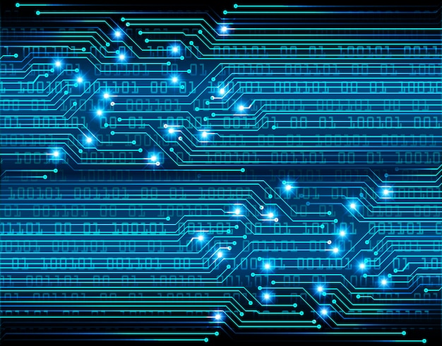 Antecedentes del concepto de tecnología del futuro del cibercircuito azul