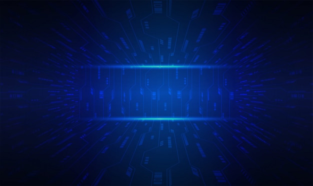 Antecedentes del concepto de tecnología del futuro del cibercircuito azul