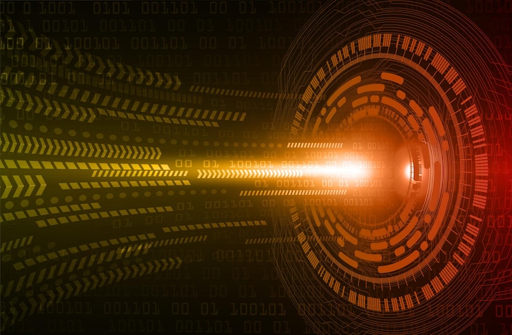 Vector antecedentes del concepto de tecnología del futuro del circuito cibernético