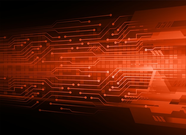 Antecedentes del concepto de tecnología de futuro circuito cyber naranja