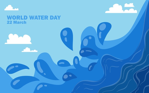 Vector antecedentes del día mundial del agua tarjeta de felicitación o cartel para la campaña de ahorro de agua