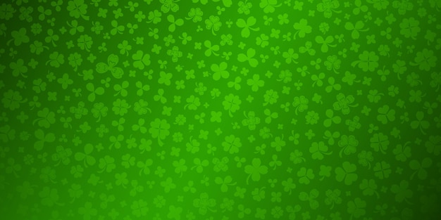 Antecedentes del Día de San Patricio hechos de hojas de trébol en colores verdes