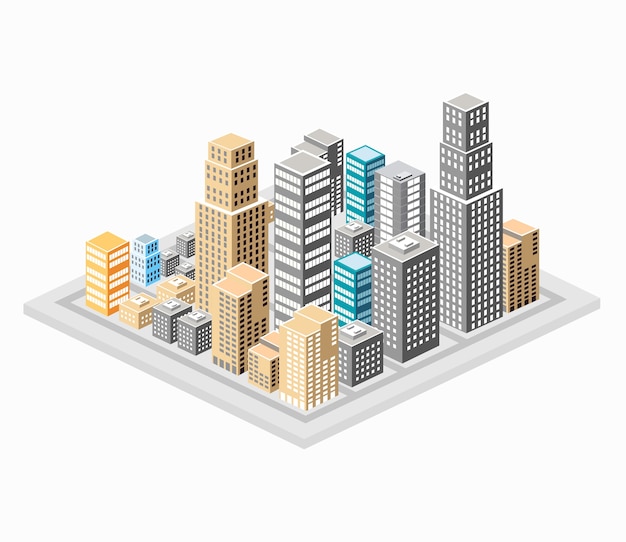 Antecedentes de los edificios de la ciudad, rascacielos y casas.