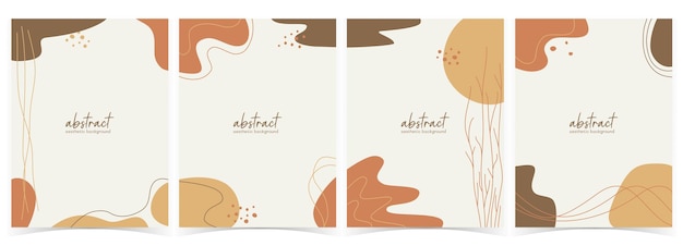Antecedentes estéticos abstractos. Conjunto de 4 estilo plano de ilustración de vector de fondo simple moderno