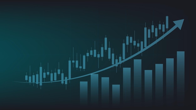 antecedentes financieros y comerciales. el gráfico de barras y el gráfico de velas muestran el precio de negociación del mercado de valores
