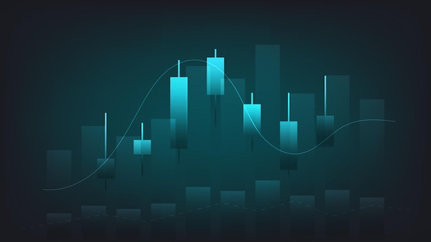 Antecedentes financieros y comerciales. el gráfico de barras y el gráfico de velas muestran el precio de negociación del mercado de valores