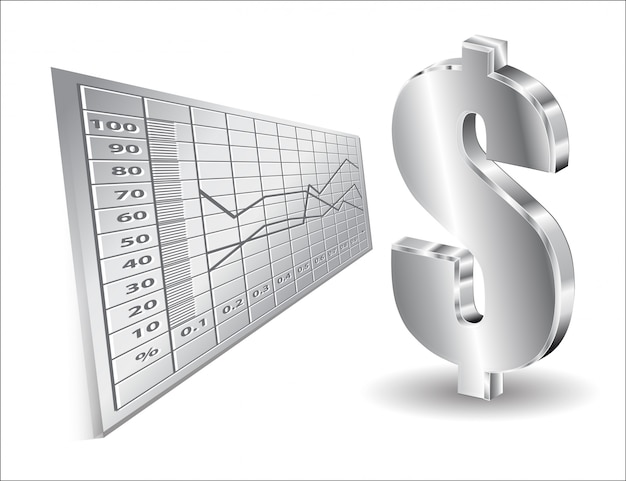 Vector antecedentes financieros con dólar