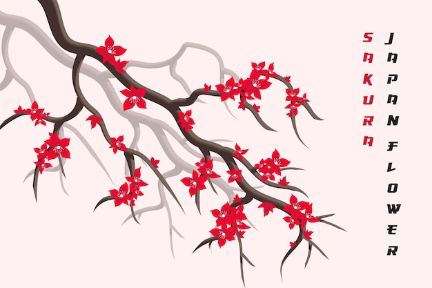 Antecedentes de la floración de Sakura. Ilustración vectorial