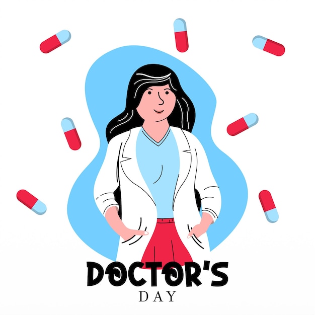 Vector antecedentes de la ilustración del día nacional de los médicos