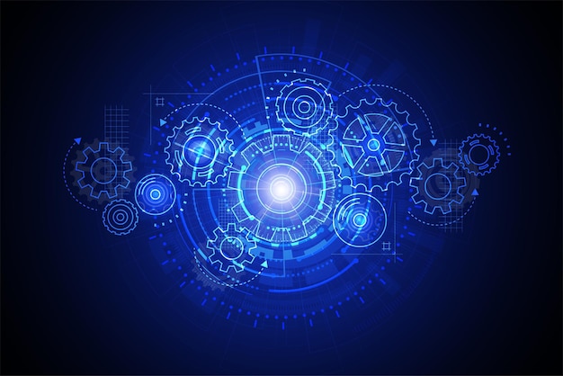 Antecedentes del mecanismo abstracto de la rueda de engranajes Tecnología de la máquina Ilustración vectorial