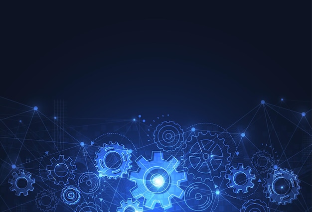Antecedentes del mecanismo abstracto de la rueda de engranajes Tecnología de la máquina Ilustración vectorial