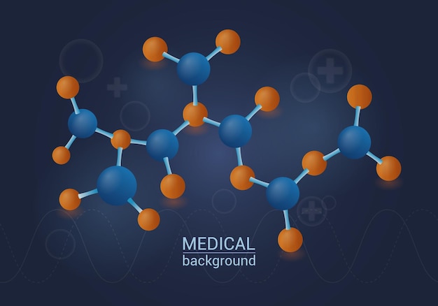 Antecedentes médicos con elementos de moléculas y hélice.