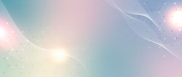 Antecedentes médicos con estructuras moleculares hexagonales.