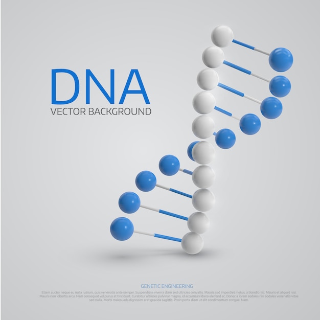 antecedentes médicos con la molécula de ADN 3d