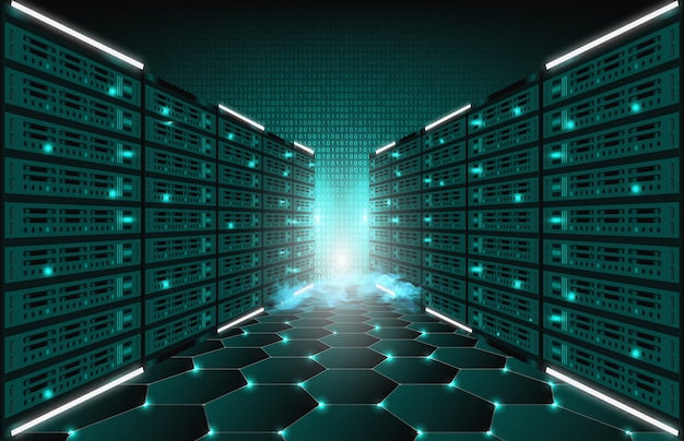 Antecedentes de la sala de datos del servidor de internet de tecnología