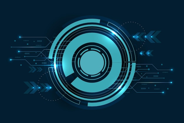 Antecedentes de la tecnología de circuitos electrónicos futuristas abstractos