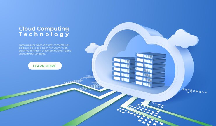 Vector antecedentes de la tecnología de computación en nube digital