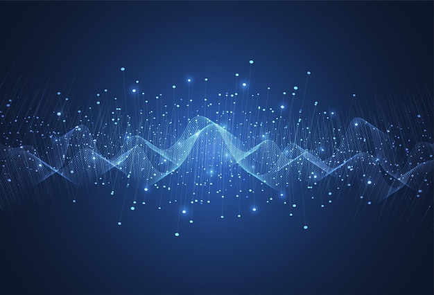 Antecedentes tecnológicos abstractos con conexión a Internet de Big Data sentido abstracto de la ciencia y la tecnología análisis de conceptos diseño gráfico ilustración vectorial