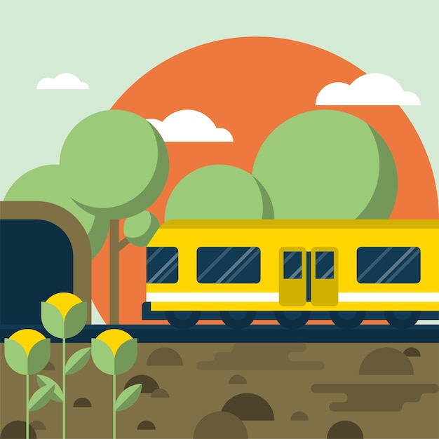 Vector antecedentes del tren