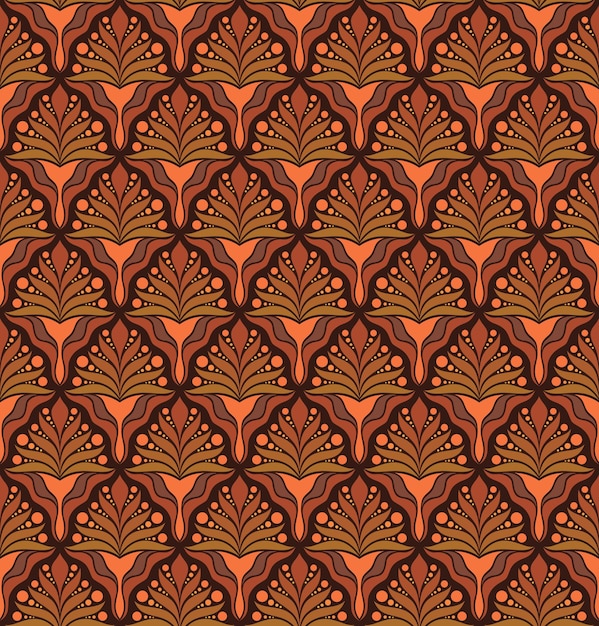 ANTECEDENTES DE VECTOR INCONSÚTIL EN ESTILO ART NOUVEAU CON ELEMENTOS DE PLANTA DE NARANJA