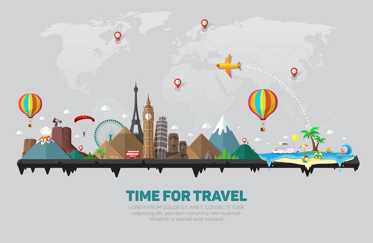 Vector antecedentes de viajes y turismo.