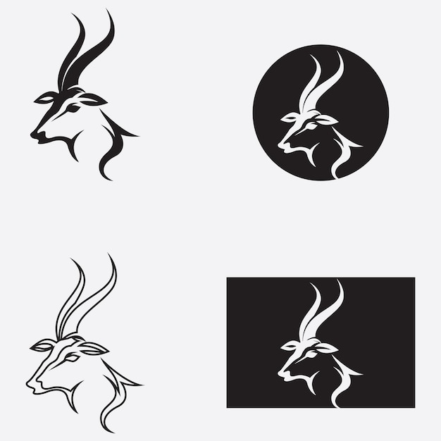 Antelope logo vector ilustraciones diseño icono logo
