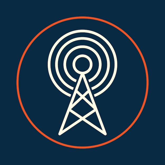 Antena de comunicación icono de moda ajuste abstracto hermosa ilustración vectorial diseño de obras de arte coloridas