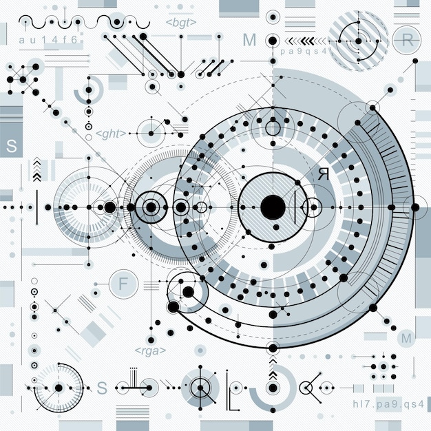 Anteproyecto arquitectónico, fondo digital vectorial con diferentes elementos de diseño geométrico. para usar como fondo del sitio web.