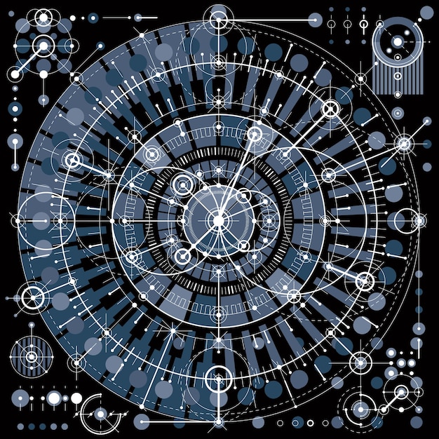 Vector anteproyecto arquitectónico, fondo digital vectorial con diferentes elementos de diseño geométrico. para usar como fondo del sitio web.