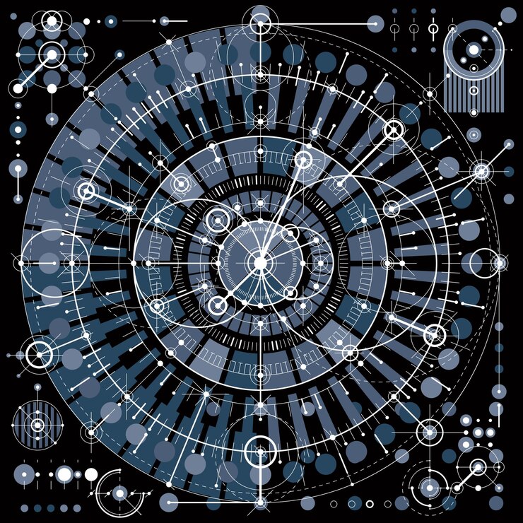 Vector anteproyecto arquitectónico, fondo digital vectorial con diferentes elementos de diseño geométrico. para usar como fondo del sitio web.