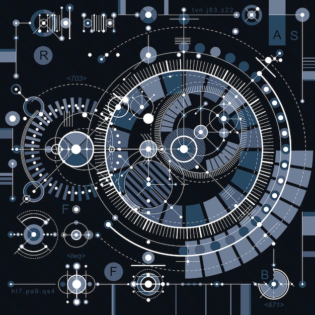 Anteproyecto arquitectónico, fondo digital vectorial con diferentes elementos de diseño geométrico. Para usar como fondo del sitio web.