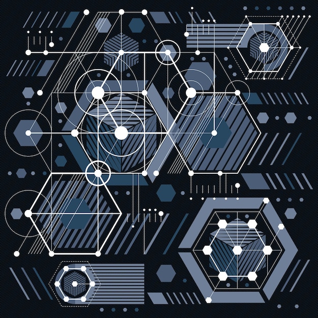 Anteproyecto arquitectónico, fondo digital vectorial con diferentes elementos de diseño geométrico. para usar como fondo del sitio web.