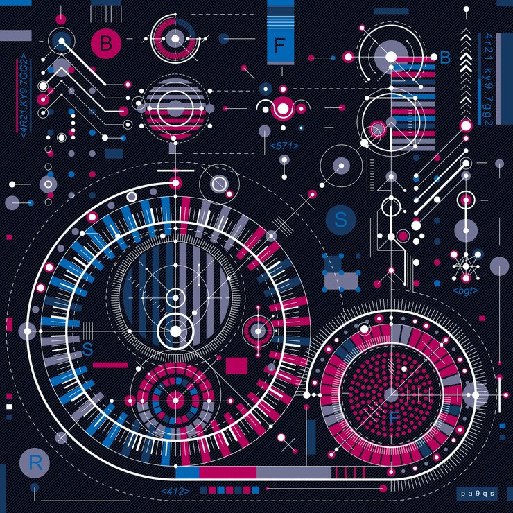 Vector anteproyecto arquitectónico, fondo digital vectorial con diferentes elementos de diseño geométrico. para usar como fondo del sitio web.
